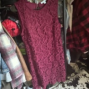 She + Sky Red Sleeveless Sheath Mini Dress for Cocktail Events